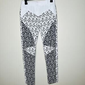 Rebecca Minkoff Cadillac Jeans 4 Womens Jacquard Lace Eyelet Skinny Zip Ankle